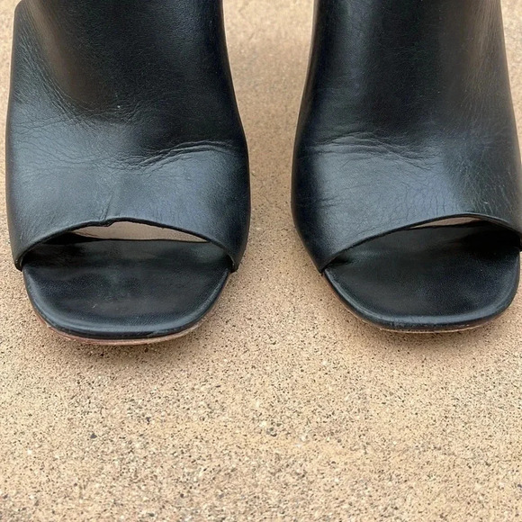 EUC Pour La Victoire Helena Side Peep Toe Chunky Block Heel Mule Sandals Sz 7.5 - Picture 5 of 14